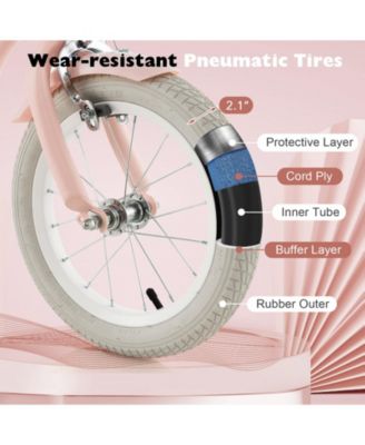 16-Inch Kids Bike – Pink, with Front Handbrake & 2 Training Wheels, Adjustable Saddle, Safe & Stylish Ride