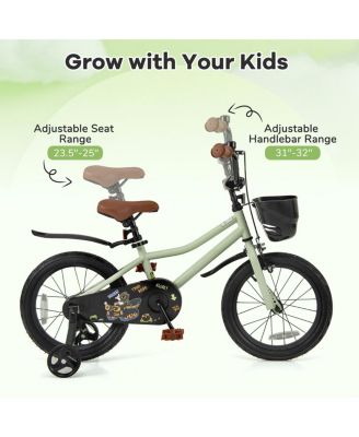16 Inch Kids Bike Adjustable with Training Wheels for 4-7 Years Old