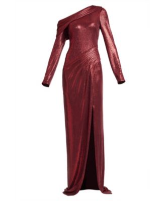 Women's Toryn Metallic Pleated Draped Gown