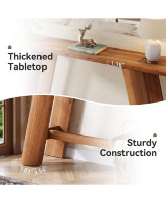 Solid Wood Console Table, 70.9-Inch Narrow Long Sofa Table Behind Couch, Farmhouse Wooden Entryway Furniture, Rustic Brown