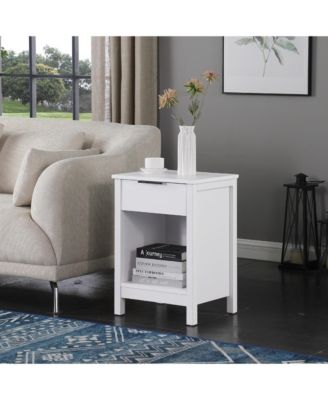 "3-Tier Nightstand with Drawer & Shelf for Bedroom or Living Room"