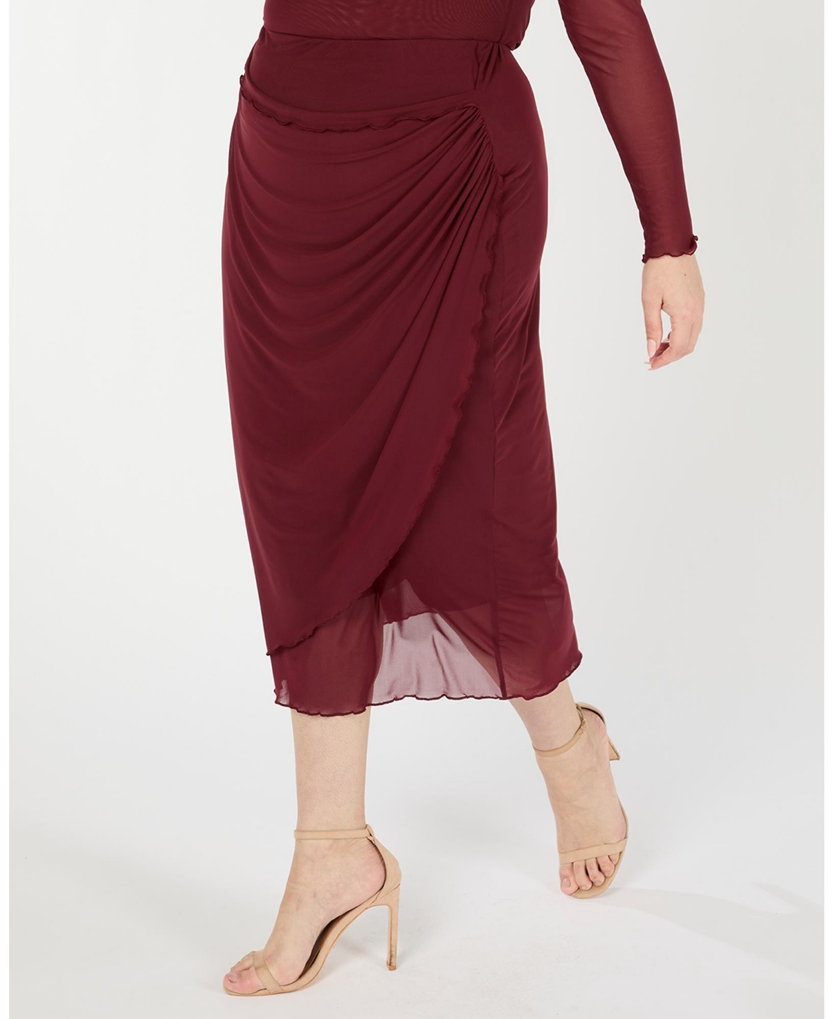 Estelle Plus Size Annalise Mesh Midi Skirt