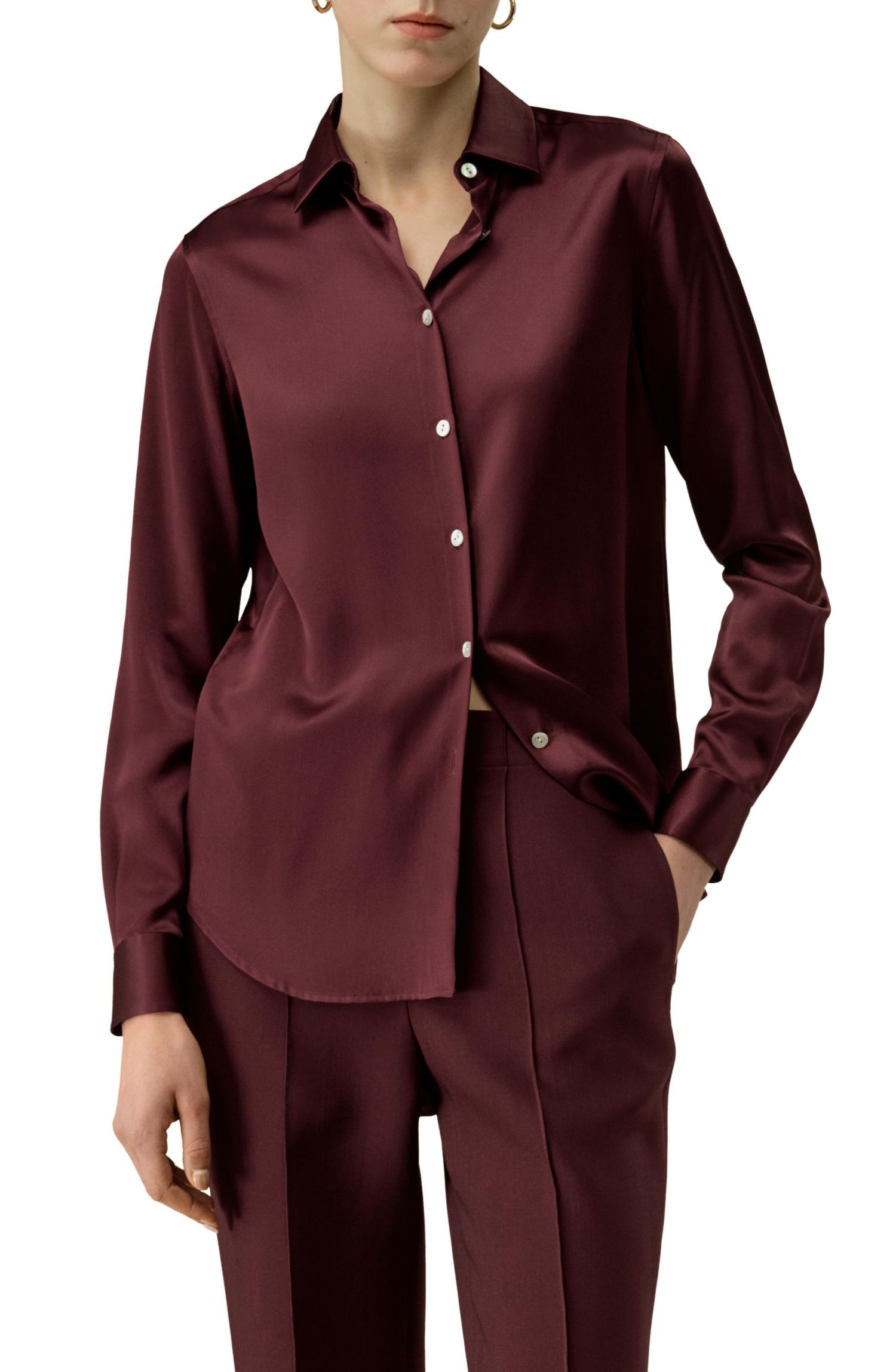 Women's Timeless Silk Charmeuse Button-Up Shirt
