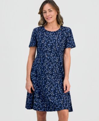 Petite Printed Short-Sleeve T-Shirt Dress