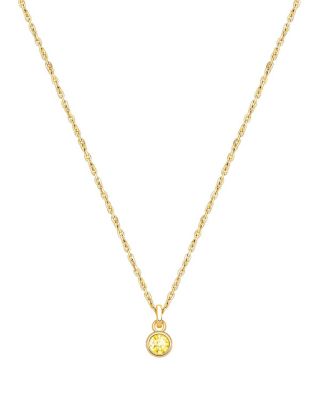 Girls 14K Gold Crystal Birthstone Necklace