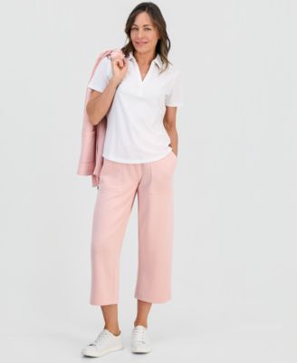 Petite Solid Modern Polo Shirt