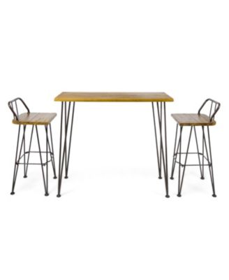 Dione Outdoor Teak Acacia Wood Bar Set