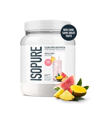 Clear Low Carb 100% Whey Protein Isolate Powder, Tropical Punch, 20g Protein, About 16 Servings