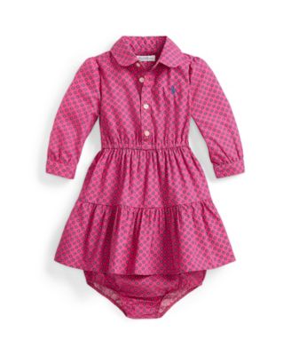 Baby Girls' Floral Printed Dress & Diaper Cover, 2-Piece Set