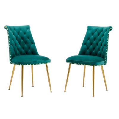 Solid Wood Dining Chair Set of 2 with PU Leather for Dining Room and Living Room