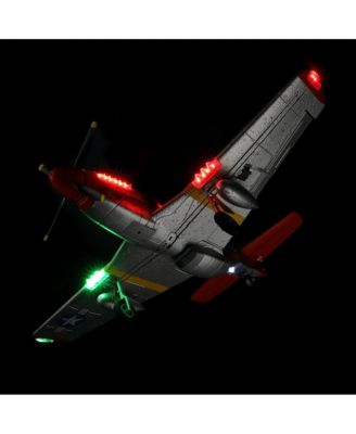 2.4G 4-Channel P51 RC Plane with Brushless Motor, 6G/3D Flight Modes, 6-Axis Gyro & LED Light