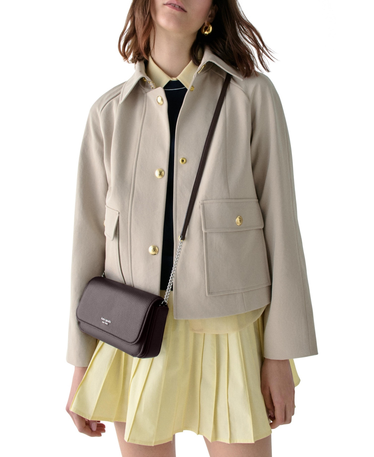 kate spade new york Ava Pebbled Leather Flap Chain Wallet