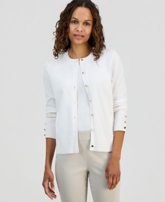 Petite Solid Cropped Cardigan