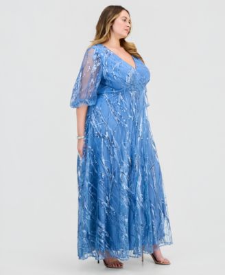 Plus Size Embellished Empire-Waist Gown