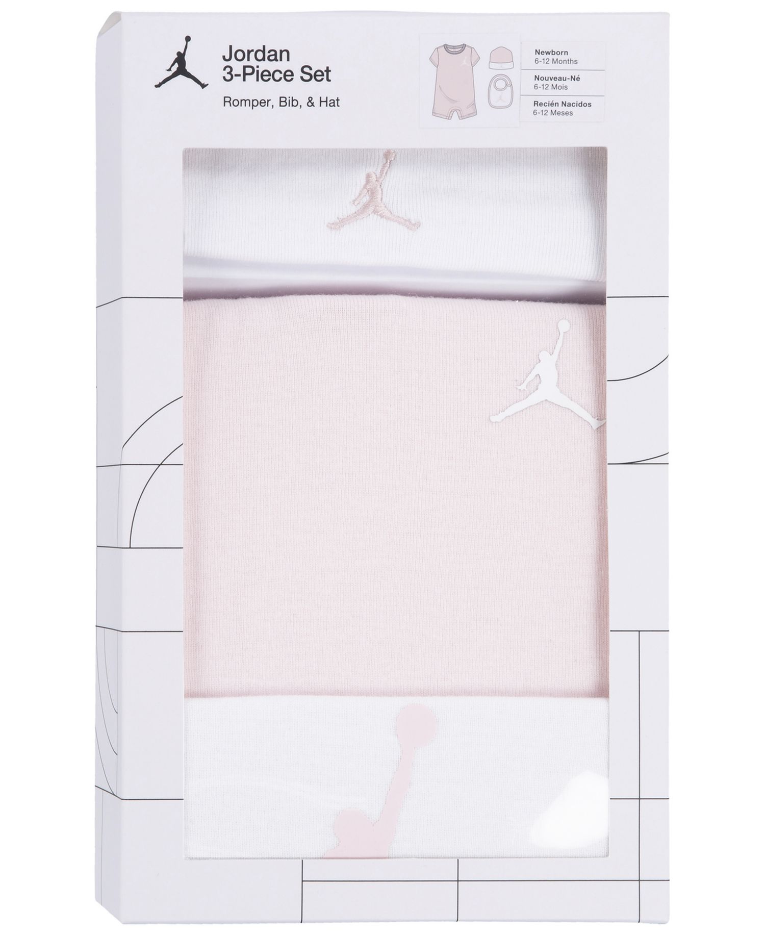 Baby Boys' or Girls' Jumpman Romper, Hat and Bib, 3-Piece Set