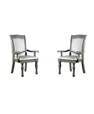 Traditional Gray Dining Chairs Set of 2