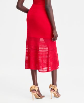 Women's Pointelle Stripe Sweater Skirt