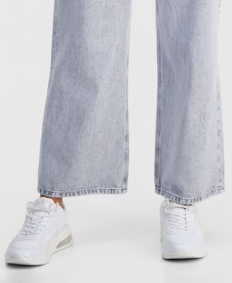 Women's Cotton High-Rise Wide-Leg Jeans
