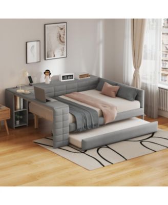 Streamdale Upholstered Platform Bed with Storage, Desk, Trundle