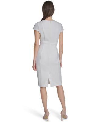 Women's Side Ruched V-Neck Midi Dress