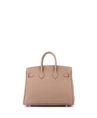 Birkin 25 Handbag Brown Togo with Palladium Hardware