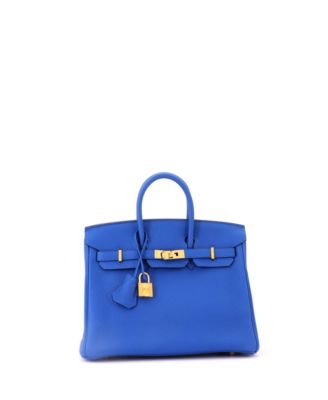 Birkin 25 Handbag Blue Togo with Gold Hardware