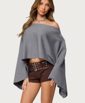 Women's Sharla Off Shoulder Poncho Sweater