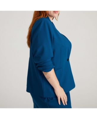 Plus Size Lennox Collarless Ponte Blazer