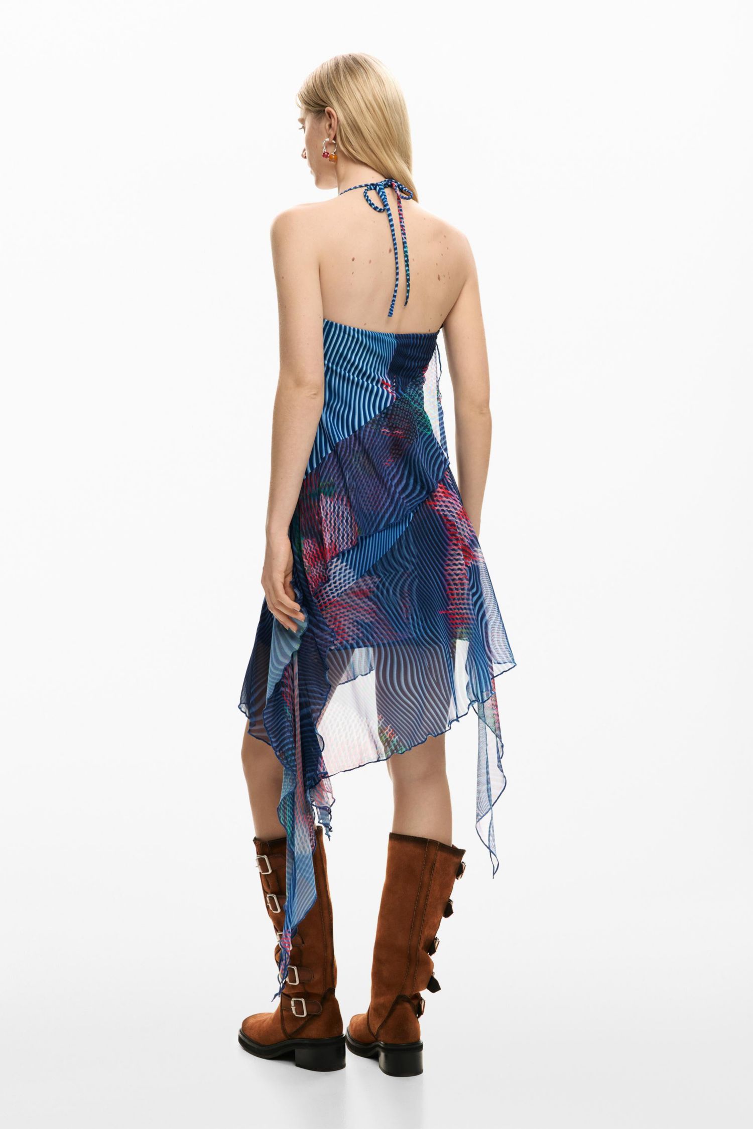 Women's Pixelated ruffle dress