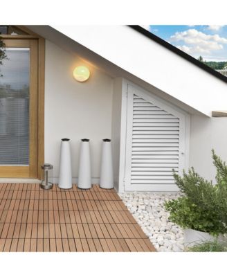 12" 11-Piece Wood-Plastic Composite Interlocking Deck Tiles