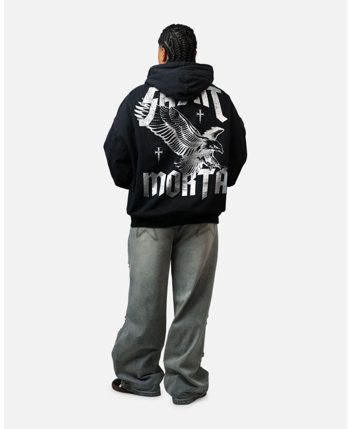 Saint Morta Men's Gothic Distressed Zip Hoodie