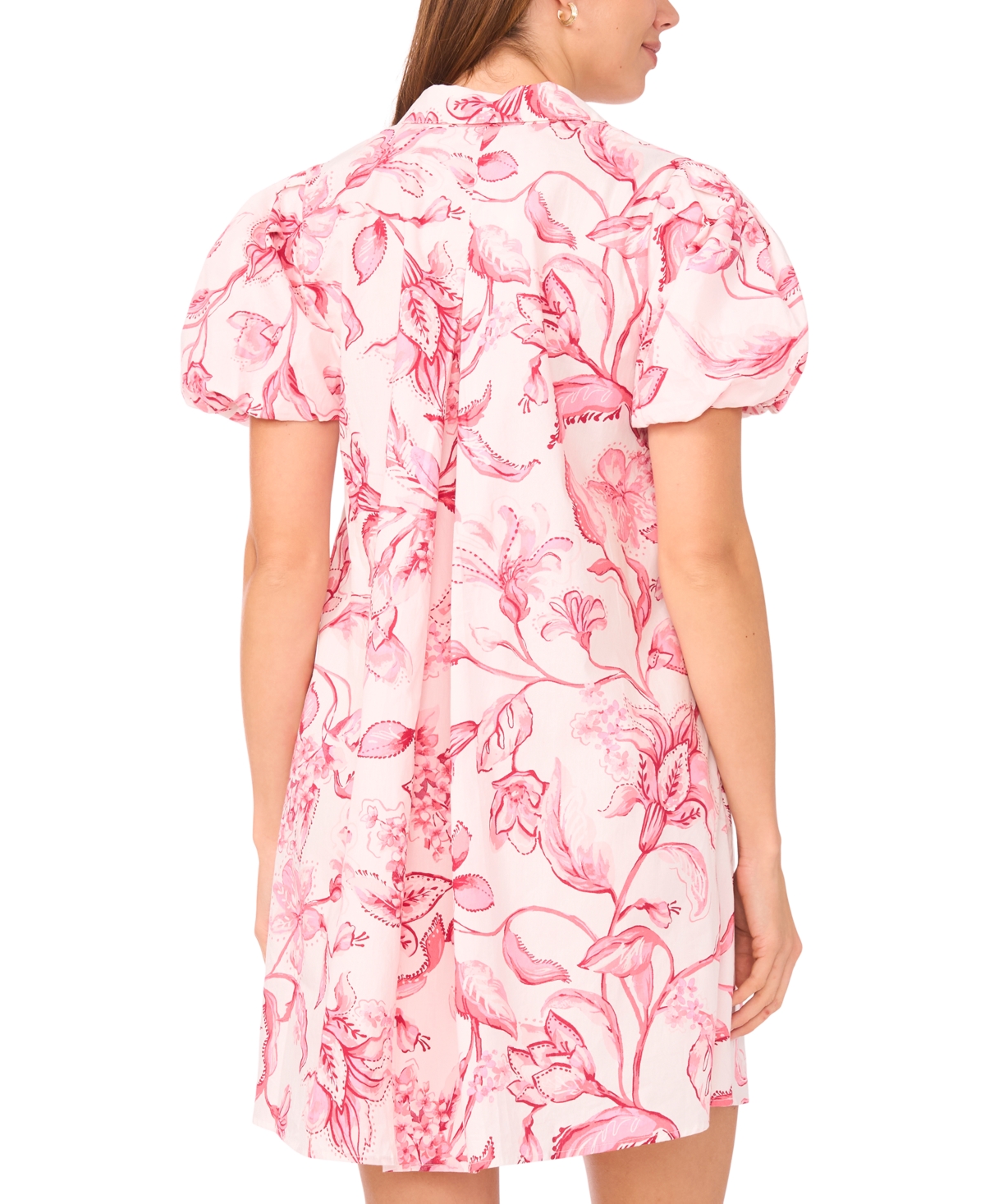 Msk Women's Back-Vent Collared Neck Dress