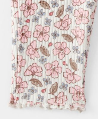 Baby Girls' Ruffle Floral Flutter-Sleeve Bodysuit and Pants, 2-Piece Set