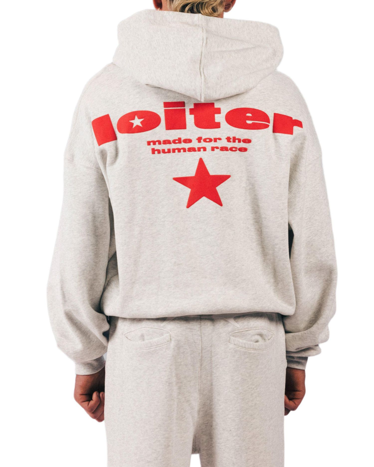 Men's Celestial Full Zip Hoodie Sweatshirt - Light Grey Marle L
