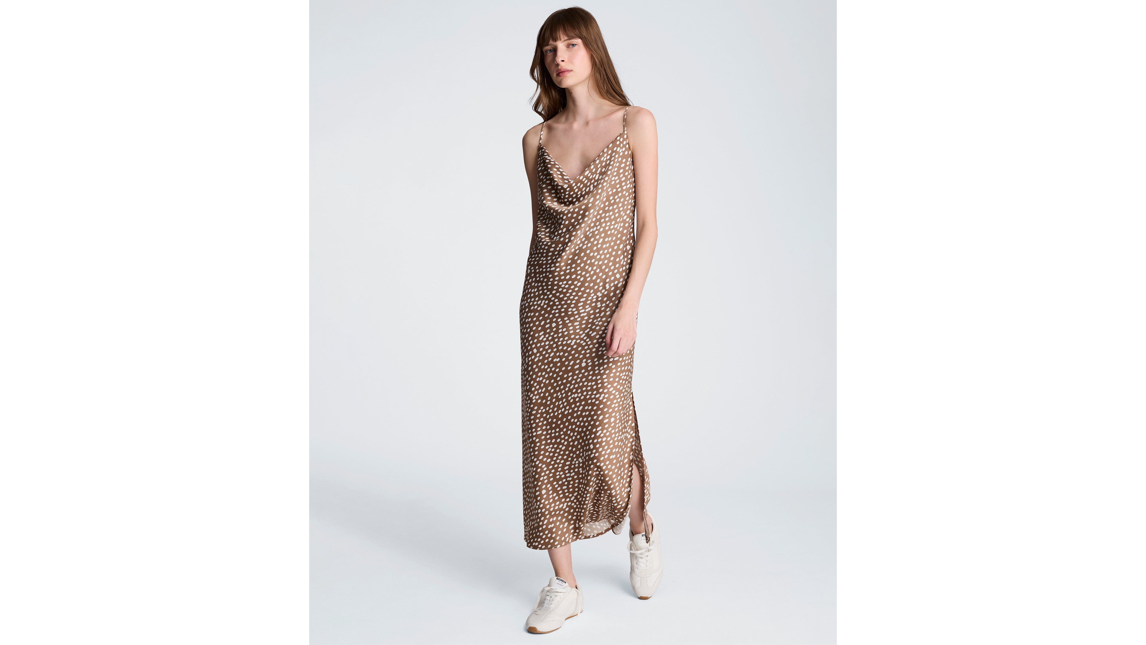 Kenneth Cole Women's Polka Dot Cowl Neck Slip Dress