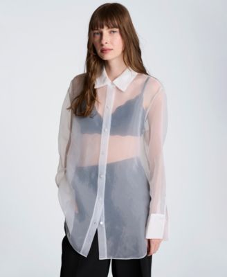 Women's Oversized Collared Tunic Shirt