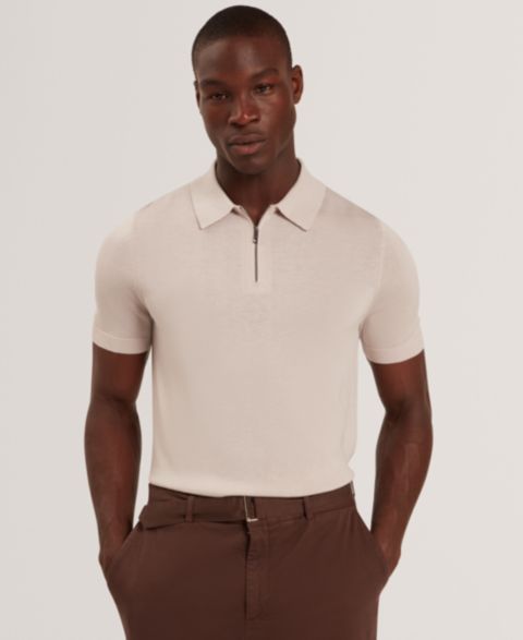 Мужское поло Ted Baker Slim-Fit Polo Shirt, цвет: Экрю