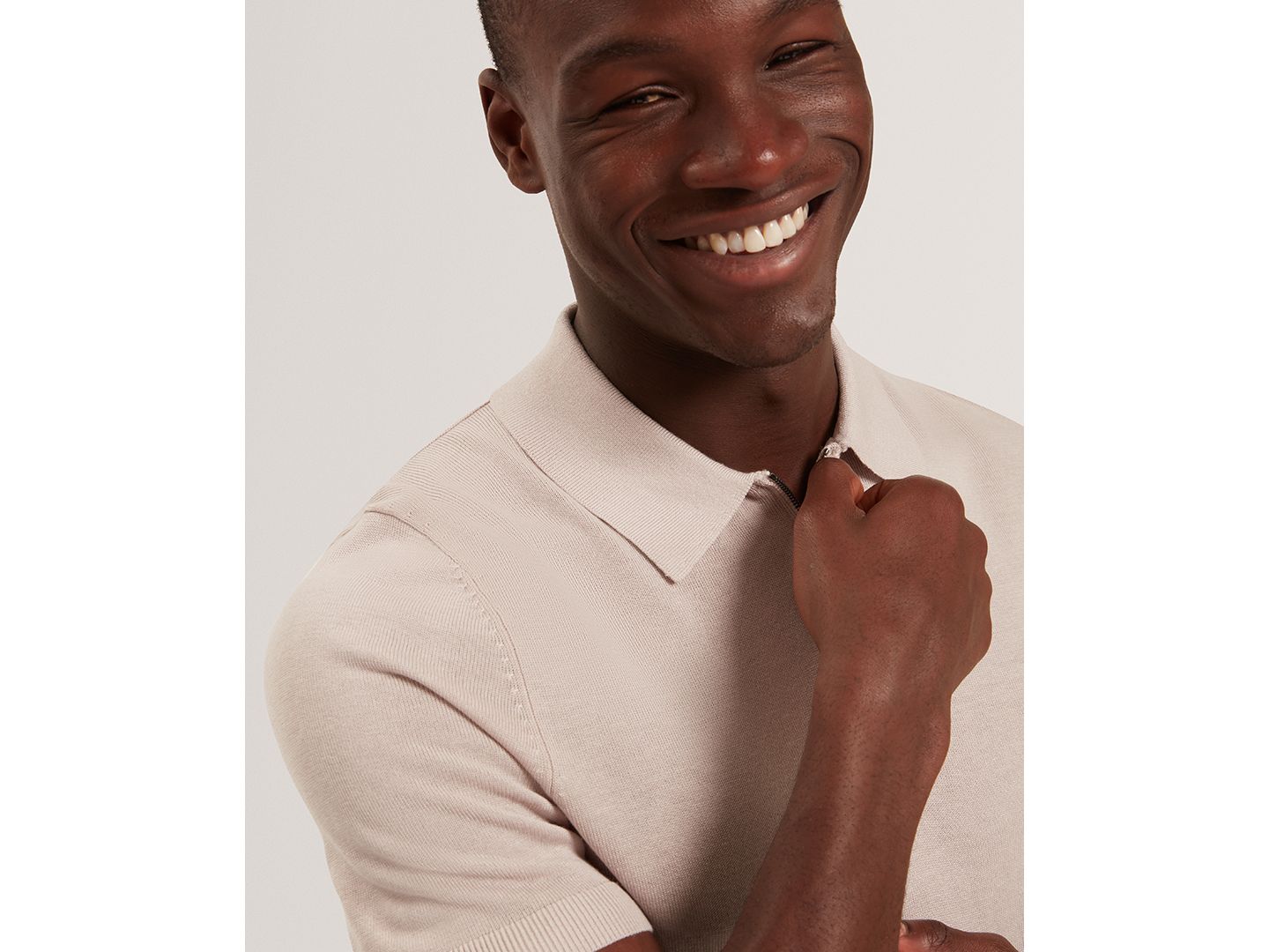 Мужское поло Ted Baker Slim-Fit Polo Shirt, цвет: Экрю — фото 2