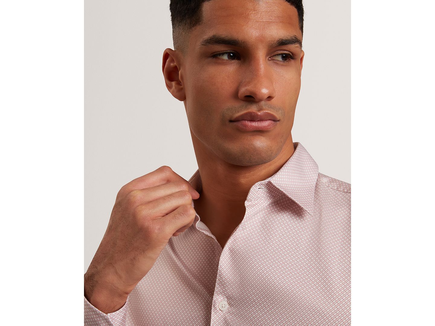 Мужская рубашка Ted Baker Olweno Long-Sleeve Shirt, цвет: Розовый — фото 4
