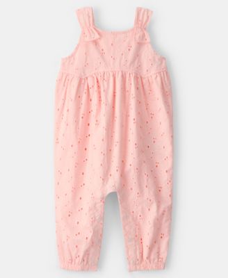 Baby Girls' Eyelet Sleeveless Jumpsuit