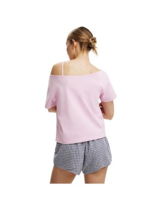 Women's The Sporty Off Shoulder Graphic Tee