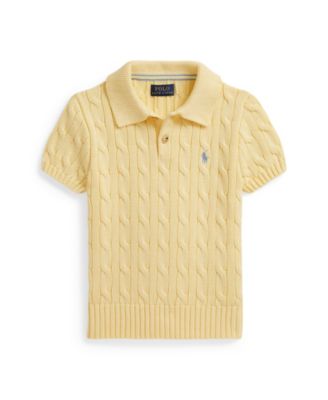 Boys' 2-7 Cable-Knit Cotton Polo Sweater