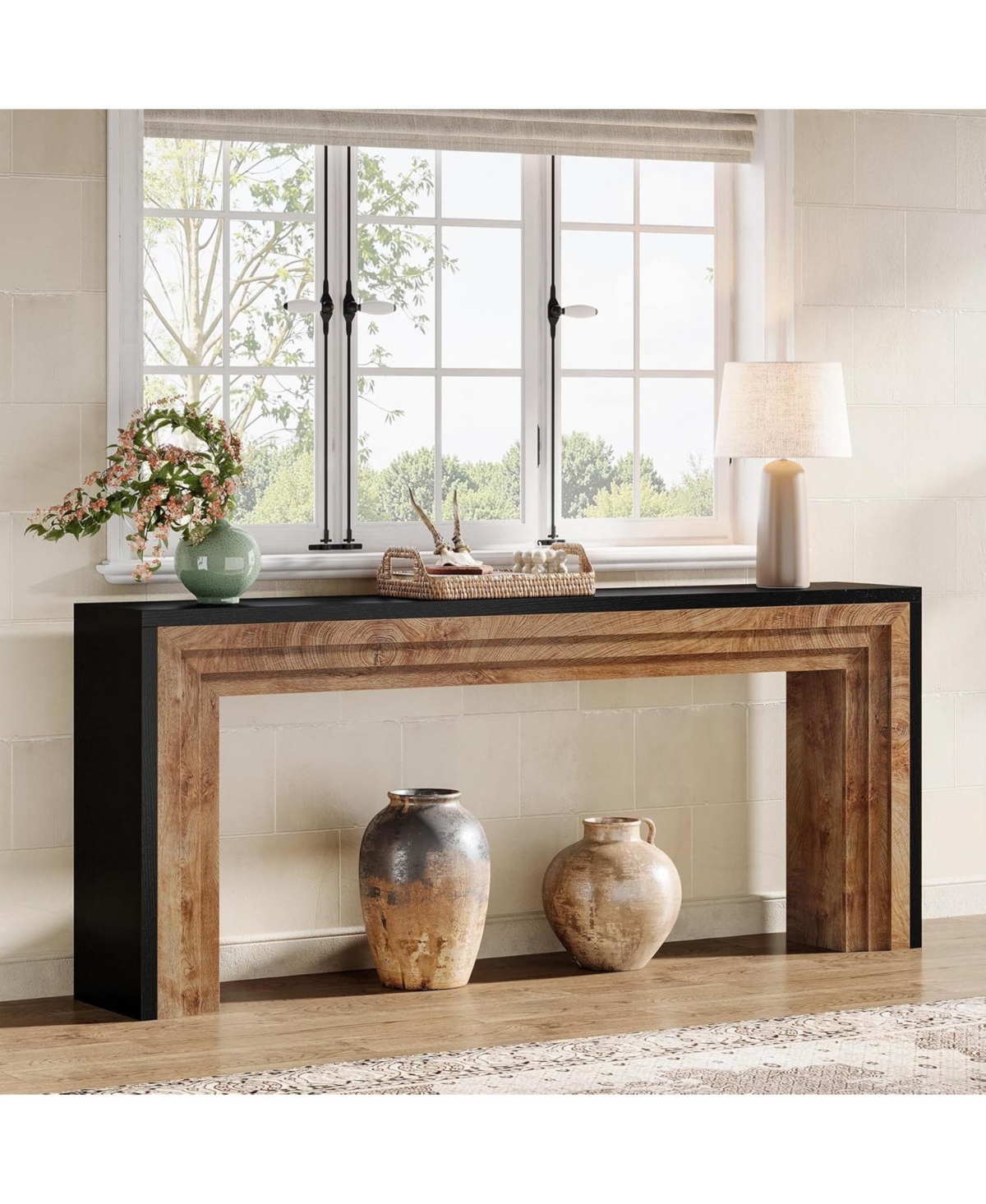 Tribesigns 70.9-Inch Long Console Table, Farmhouse Narrow Wooden Sofa Table Behind The Couch for Living Room, Entryway, Hallway, Foyer