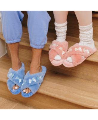 Women's Jessica Bows Furry Crossband Slide Slipper