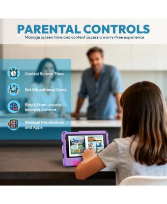 7" A7 Educational Kids Tablet with Epic! and Lingokids 32GB with Parental Controls & Kid-Proof Case