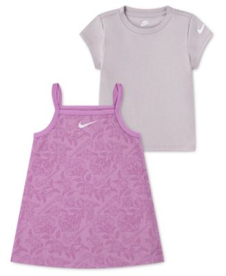 Girls' Toddler 2T-4T Move with Nature Pull-On Dress and T-Shirt, 2-Piece set