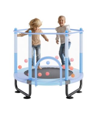 Kids Trampoline, 60" (5 ft), Enclosure Net & Basketball Hoop, Indoor/Outdoor, Ages 3