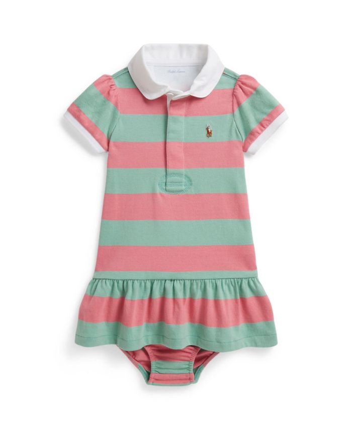 Polo Ralph Lauren Baby Girls Striped Rugby Dress Bloomer