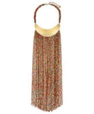 Maasai Long Beaded Statement Necklace – Handmade African Jewelry