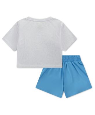 Girls' Toddler 2T-4T Lace It Up Crewneck T-Shirt and Swing Shorts, 2-Piece Set